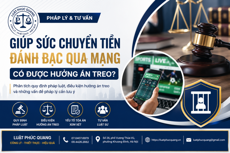 Giúp sức chuyển tiền cho hoạt động cờ bạc qua mạng và hậu quả về sau?