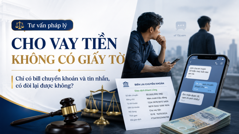 Cho vay tiền không có giấy vay, chỉ có bill chuyển khoản và tin nhắn có đòi được không?